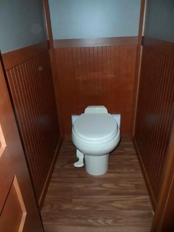 Restroom Trailer Interior MD 2 Toilet unit in restroom trailer